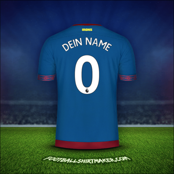 Trikot West Ham United FC 2018/19 Auswärts -  dein name - 0