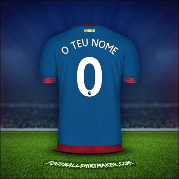 Camisola West Ham United FC 2018/19 Alternativa -  o teu nome - 0