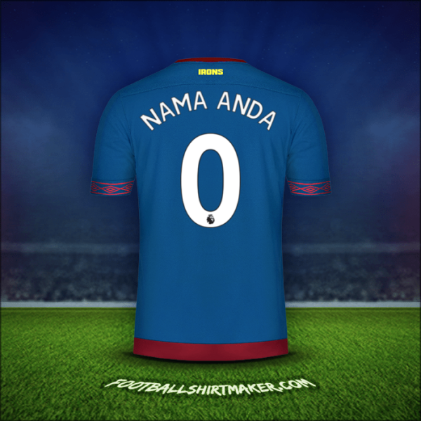 Jersey West Ham United FC 2018/19 Alternatif -  nama anda - 0