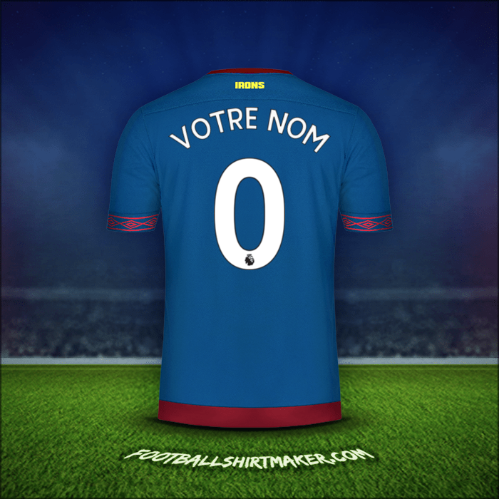 Maillot West Ham United FC 2018/19 Extérieur -  votre nom - 0