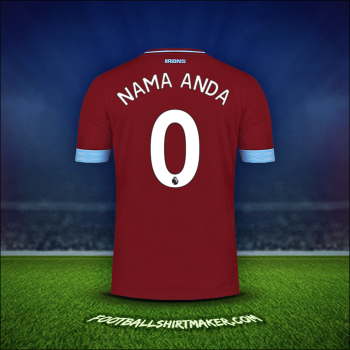 Jersey West Ham United FC 2018/19 -  nama anda - 0