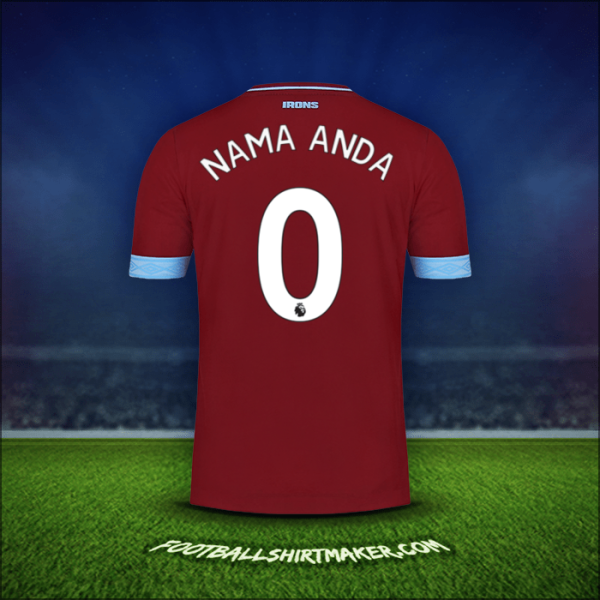 Jersey West Ham United FC 2018/19 -  nama anda - 0