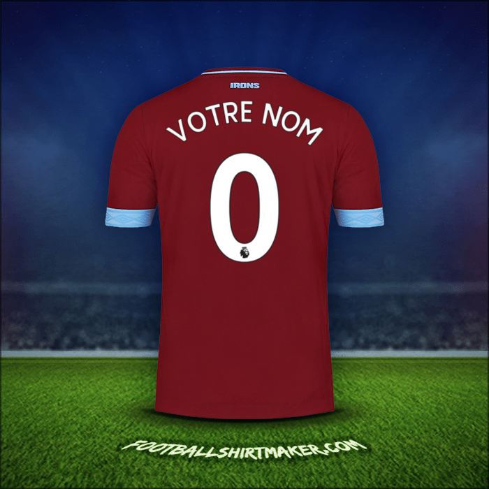 Maillot West Ham United FC 2018/19 -  votre nom - 0