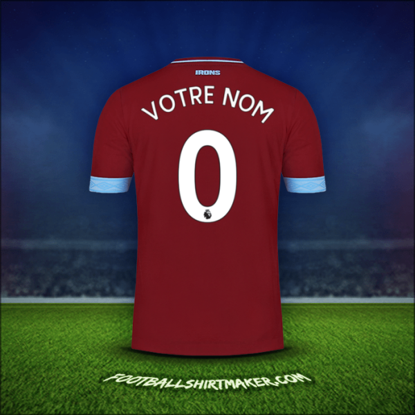 Maillot West Ham United FC 2018/19 -  votre nom - 0