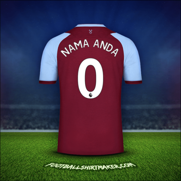 Jersey West Ham United FC 2020/21 -  nama anda - 0