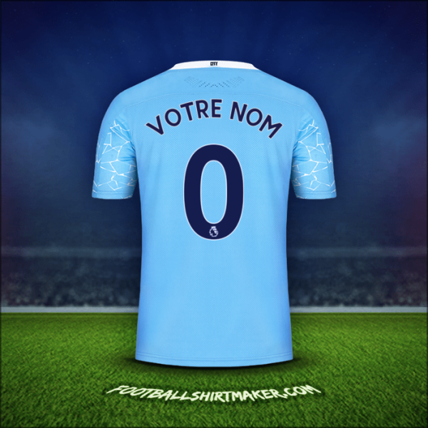 Maillot Manchester City 2020/21 -  votre nom - 0