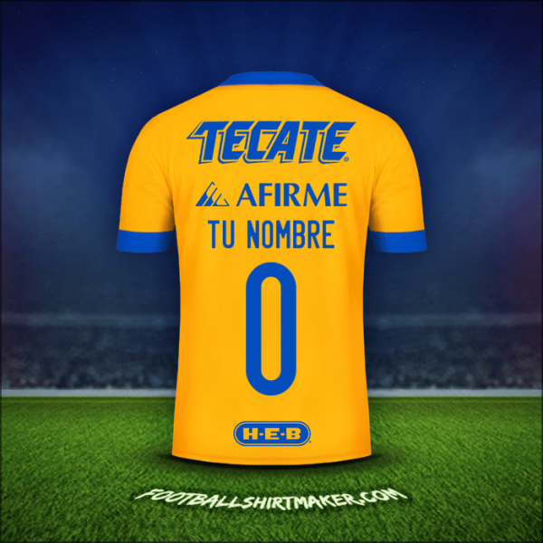 Camiseta Tigres UANL 2020/21 -  tu nombre - 0