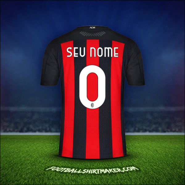 Camisa AC Milan 2020/21 -  seu nome - 0