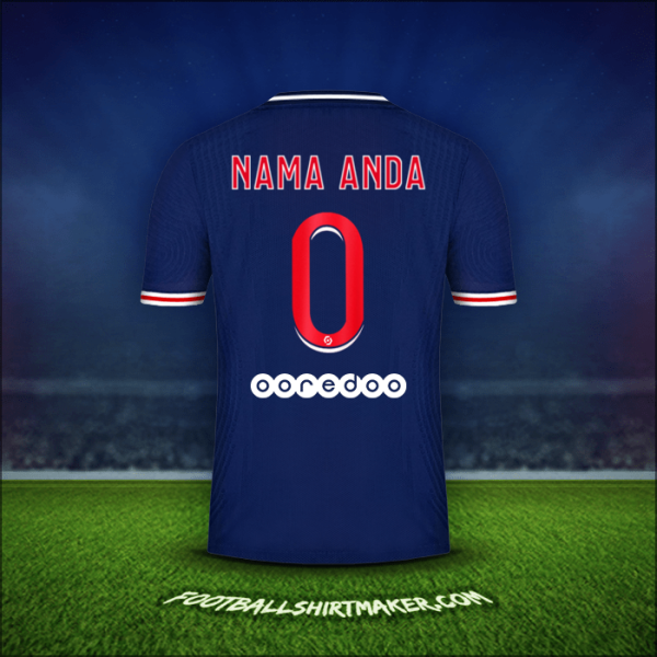 Jersey Paris Saint Germain 2020/21 -  nama anda - 0