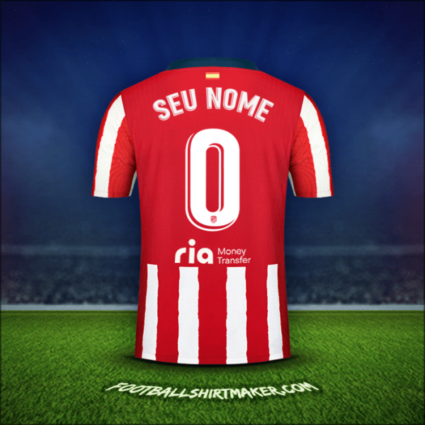 Camisa Atletico Madrid 2020/21 -  seu nome - 0