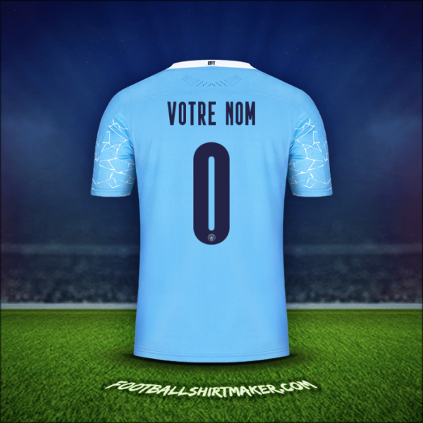 Maillot Manchester City Cup 2020/21 -  votre nom - 0