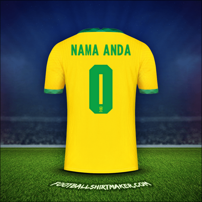 Jersey Brasil 2020/21 -  nama anda - 0