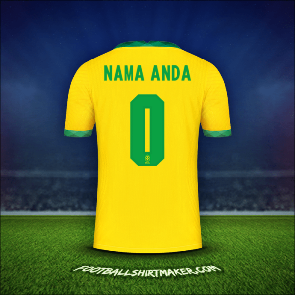 Jersey Brasil 2020/21 -  nama anda - 0