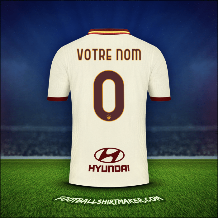 Maillot AS Roma 2020/21 Extérieur -  votre nom - 0
