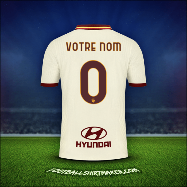 Maillot AS Roma 2020/21 Extérieur -  votre nom - 0