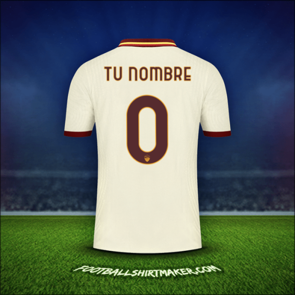 Jersey AS Roma Cup 2020/21 Visita -  tu nombre - 0