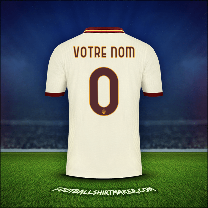 Maillot AS Roma Cup 2020/21 Extérieur -  votre nom - 0