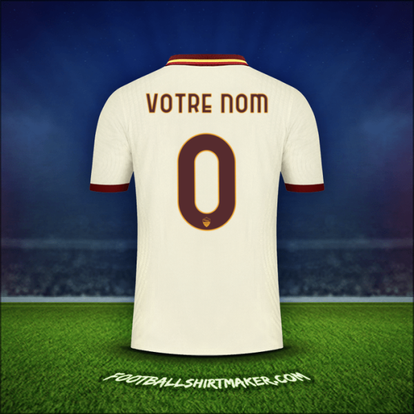 Maillot AS Roma Cup 2020/21 Extérieur -  votre nom - 0