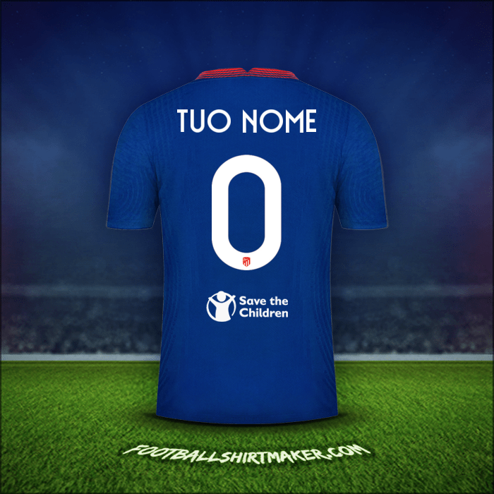 Maglia Atletico Madrid Cup 2020/21 Seconda -  tuo nome - 0