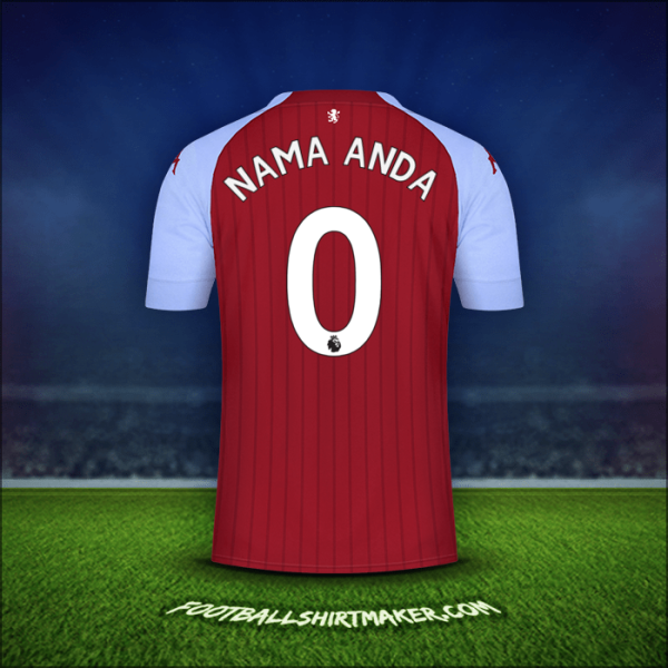 Jersey Aston Villa FC 2020/21 -  nama anda - 0