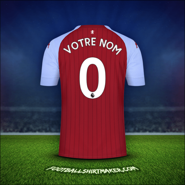 Maillot Aston Villa FC 2020/21 -  votre nom - 0