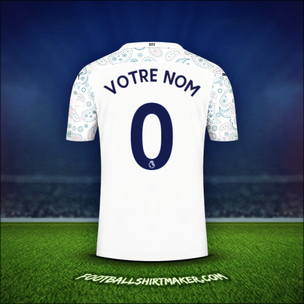 Maillot Manchester City 2020/21 Troisième -  votre nom - 0