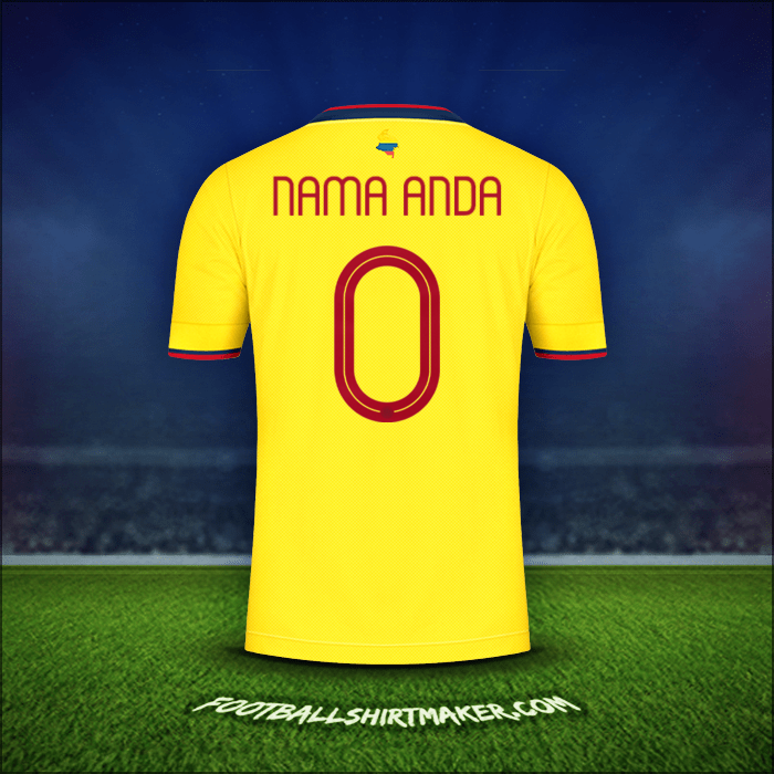 Jersey Kolombia 2021 -  nama anda - 0