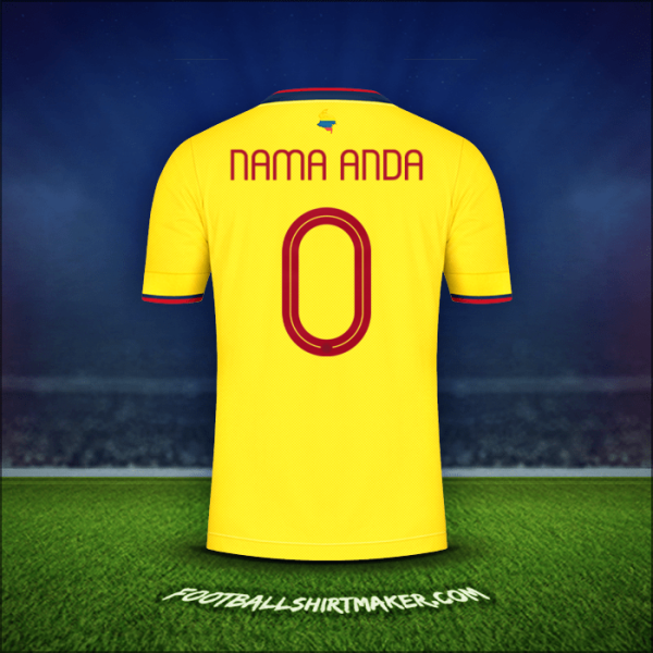 Jersey Kolombia 2021 -  nama anda - 0
