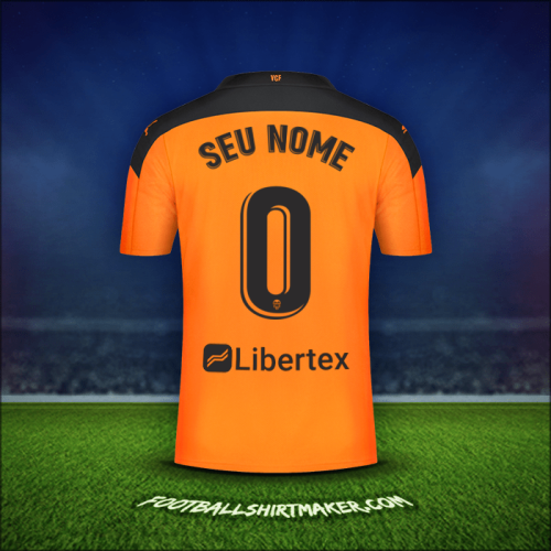 Camisa Valencia CF 2020/21 Alternativa -  seu nome - 0