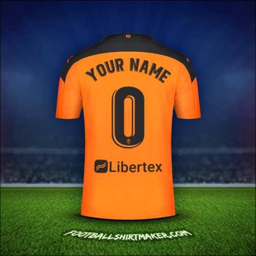 Jersey Valencia CF 2020/21 Away -  your name - 0