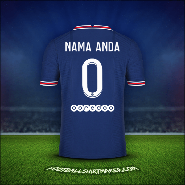 Jersey Paris Saint Germain 2021/2022 -  nama anda - 0