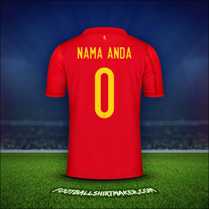 Jersey Spanyol 2020/2021 -  nama anda - 0
