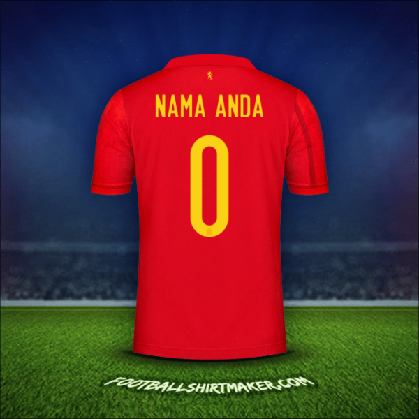 Jersey Spanyol 2020/2021 -  nama anda - 0