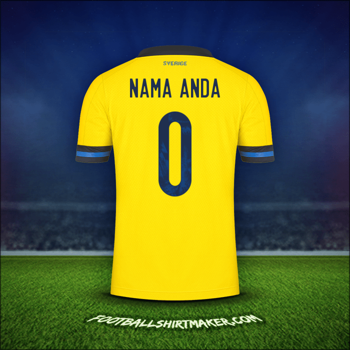 Jersey Swedia 2020/2021 -  nama anda - 0