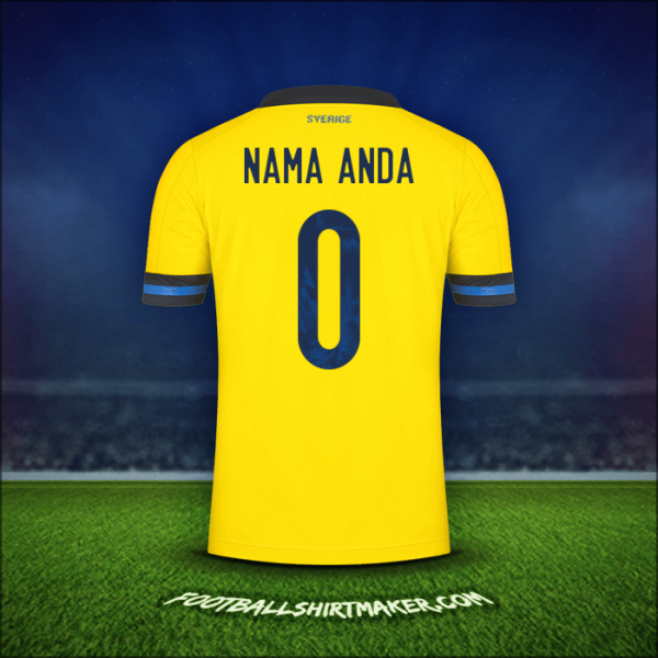 Jersey Swedia 2020/2021 -  nama anda - 0