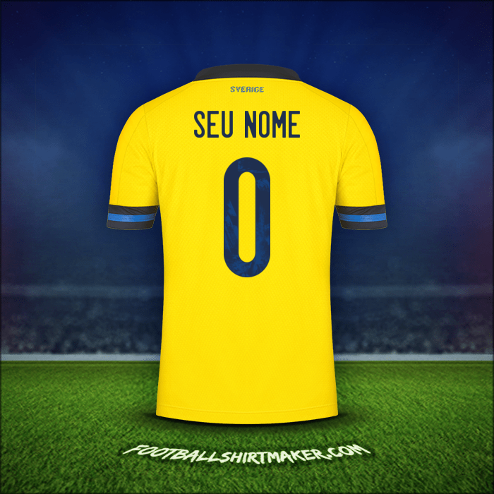 Camisa Suécia 2020/2021 -  seu nome - 0