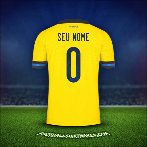 Camisa Suécia 2020/2021 -  seu nome - 0