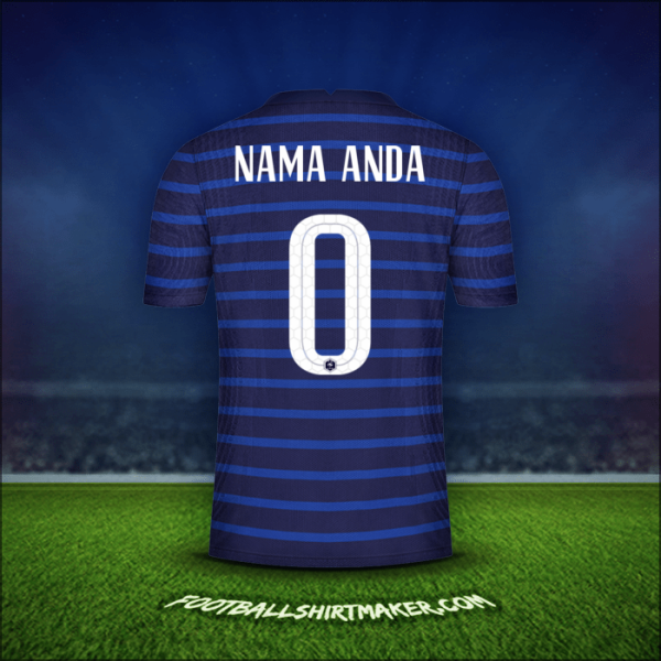 Jersey Prancis 2020/2021 -  nama anda - 0
