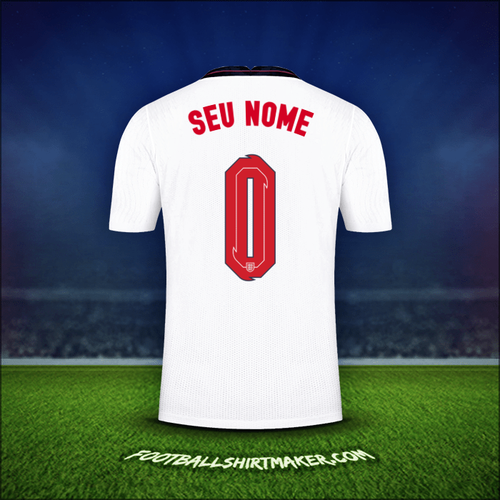 Camisa Inglaterra 2020/2021 -  seu nome - 0
