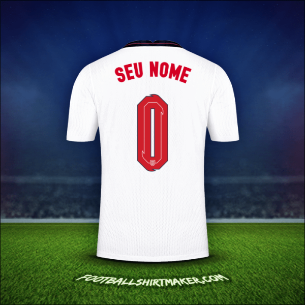 Camisa Inglaterra 2020/2021 -  seu nome - 0