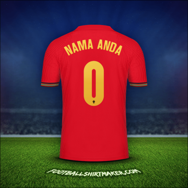 Jersey Portugal 2020/2021 -  nama anda - 0