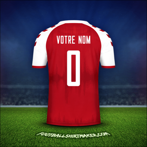 Maillot Danemark 2021 -  votre nom - 0