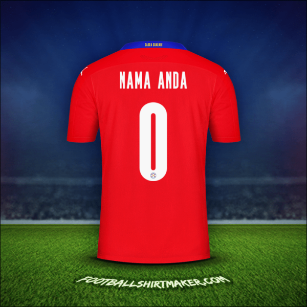 Jersey Paraguay 2020/2021 -  nama anda - 0