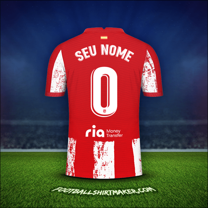 Camisa Atletico Madrid 2021/2022 -  seu nome - 0
