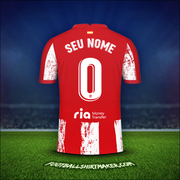 Camisa Atletico Madrid 2021/2022 -  seu nome - 0