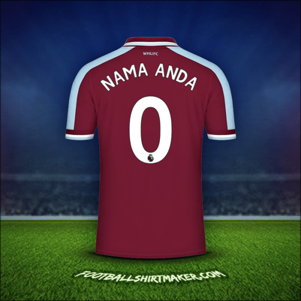 Jersey West Ham United FC 2021/2022 -  nama anda - 0