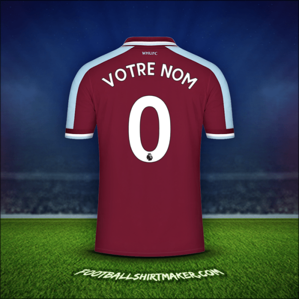 Maillot West Ham United FC 2021/2022 -  votre nom - 0