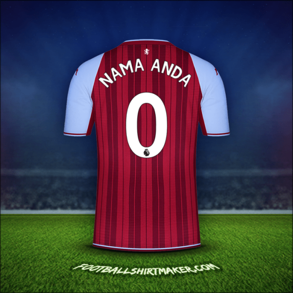 Jersey Aston Villa FC 2021/2022 -  nama anda - 0