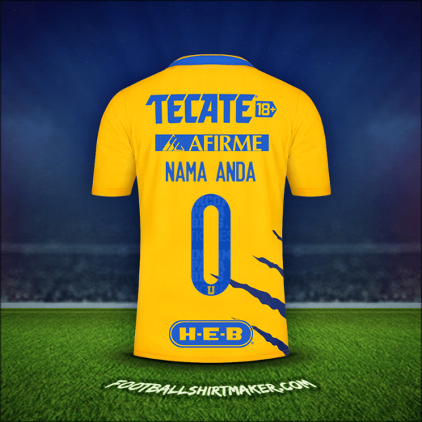 Jersey Tigres UANL 2021/2022 -  nama anda - 0