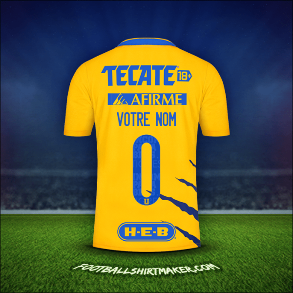 Maillot Tigres UANL 2021/2022 -  votre nom - 0